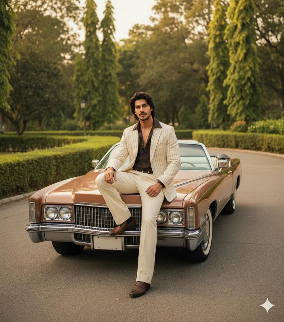 bollywood 1970s vintage men mafia look